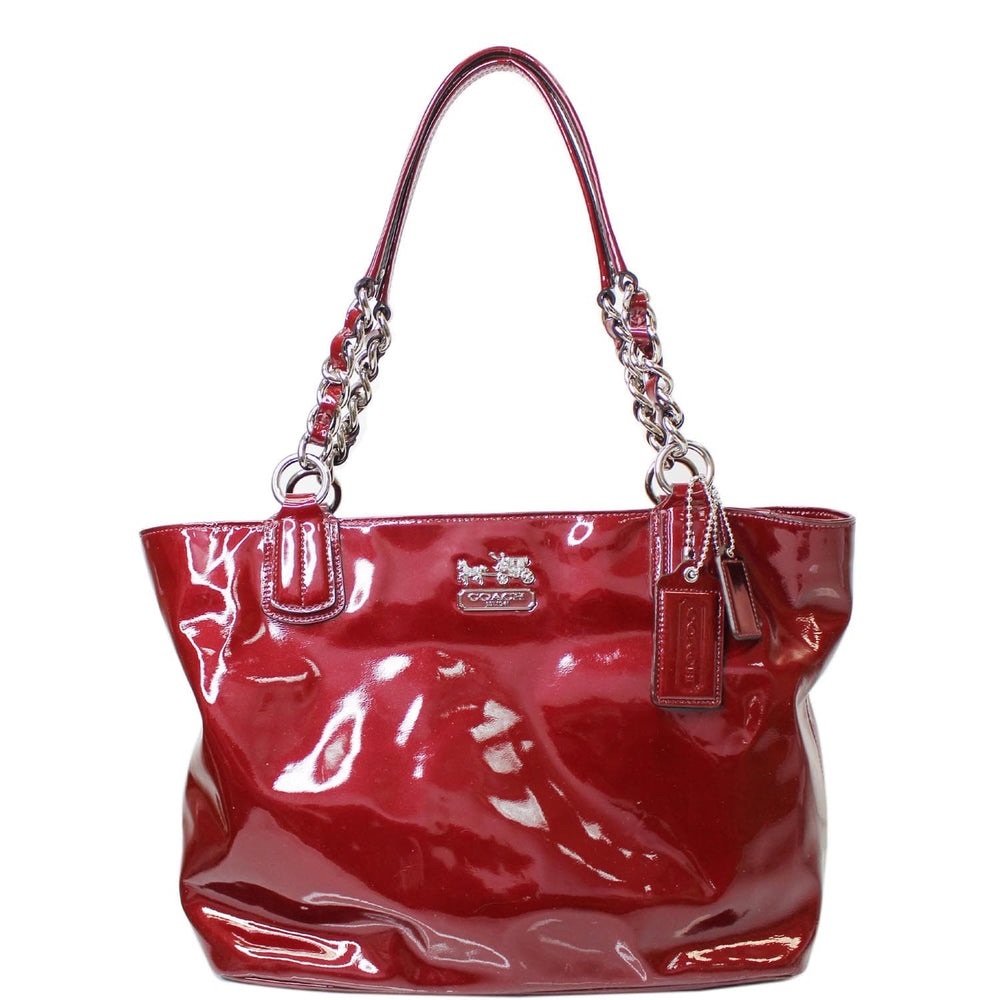 COACH 2011 Chelsea Wine Patent Leather Shoulder Tote Bag (18770) NWT - Picture 2 of 15